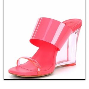 Deltan Emmie Clear Vinyl Wedge Dress Sandals/new